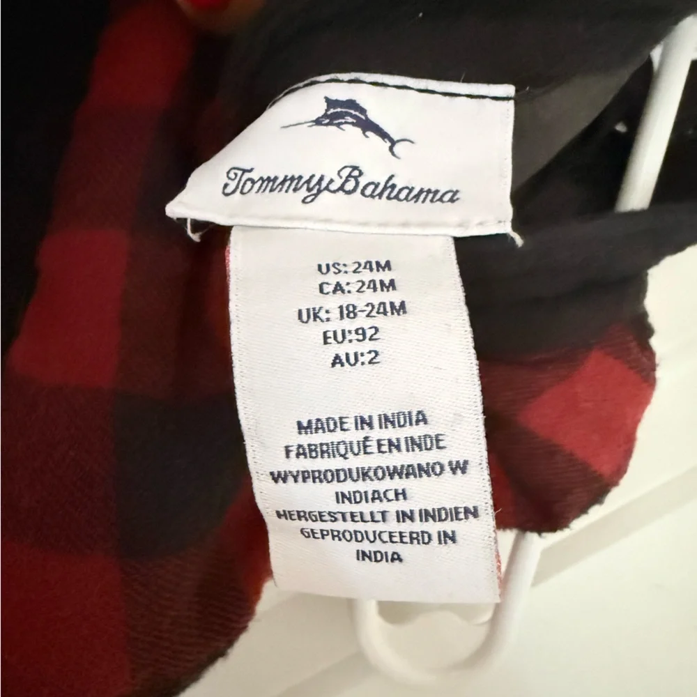 Tommy Bahama Black Red Plaid Vest Baby Boy - Size 24 months